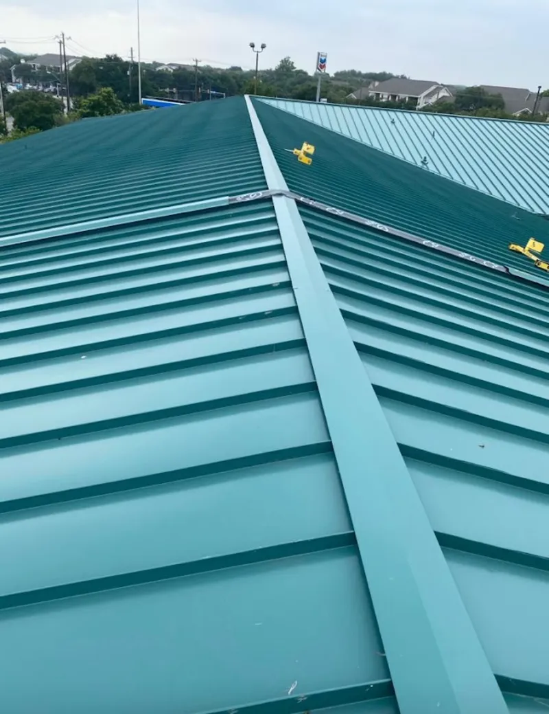 Green commercial metal roof ridge and valley for Metal Roof Repair in Epping